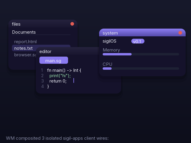 Lumen desktop with WM, Smart Folders dock, and LCARS chrome