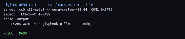 lcars_wchrome_title: AA tan title text in black window chrome — glyph=ok pill=ok past=ok x86 PASS