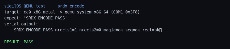 SRDX encode path on x86