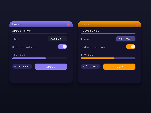 LCARS theme active in sigilOS